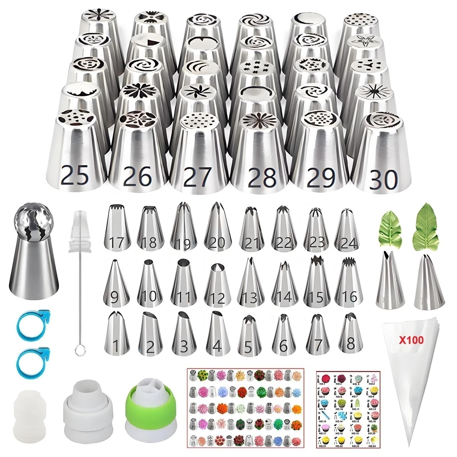 166 Pcs Russian Piping Tips Set, with 30 Numbered Russian Tips,24 Numbered Ic...
Opens in a new wind
