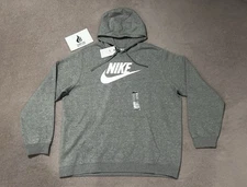 Nike Sportswear Swoosh Graphic Club Fleece Hoodie Grey Mens Size 2XL XXL M31777D