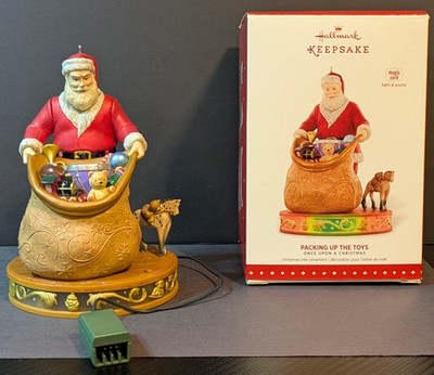 2015 Hallmark Keepsake Ornament Packing Up The Toys - Light & Sound Work!