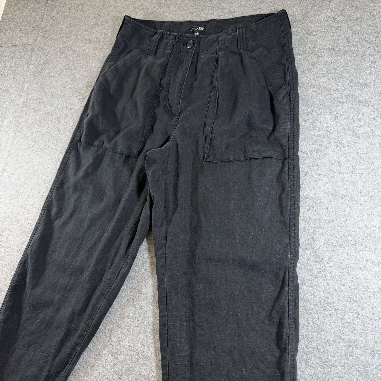 J Crew Linen Blend Pants Womens 6 Black Loose Lounge Beach Coastal Breathable thumbnail 11