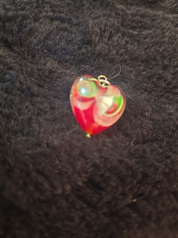 Vintage Murano Style Glass Heart Pendant