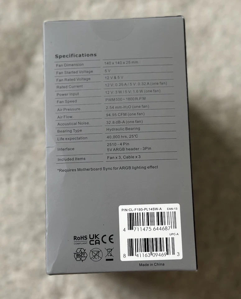 Ventilador de refrigeración inverso Thermaltake CT140 EX ARGB (paquete de 3 ventiladores), conexión magnética Foto 3 de 4