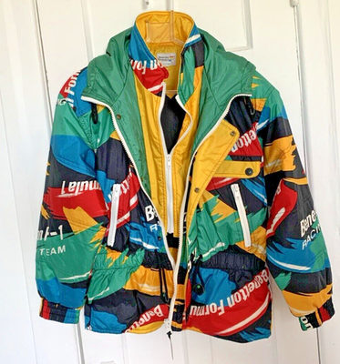 RARE Benetton Formula 1 F1 Racing Vintage Winter Jacket 1990's