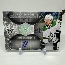 2024-25 UD Black Diamond Logan Stankoven Gemography Silver Diamond Auto /25 SSP