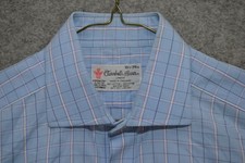 Turnbull Asser Dress Shirt Mens 15.5 39 Blue Check Long Sleeve Classic England