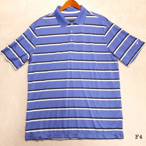 Nike Golf Tour Performance Mens Polo Shirt Sz.XL/Blue White Stripe/Dri-Fit - Picture 10 of 10