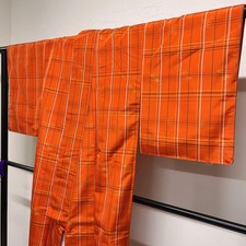 Kimono Fine pattern pure silk ensemble lattice pattern kasuri checkered pattern