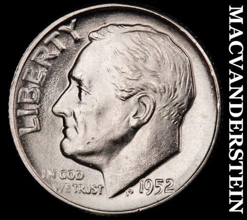 1952 Roosevelt Dime- Silver- Choice Gem Brilliant Uncirculated Luster #J3334