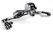 Totenkopf Skelett Skull Visor Chrom Ornament Scheinwerfer für Kawasaki Honda Top