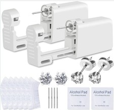 Ear Piercing at Home Kit, Anzero 2 Pcs Disposable Gun with Preloaded Stud - 5MM