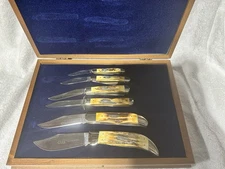 Case XX 1976 Salesman Sample Genuine Stag 6 Piece Razor Edge Set Display