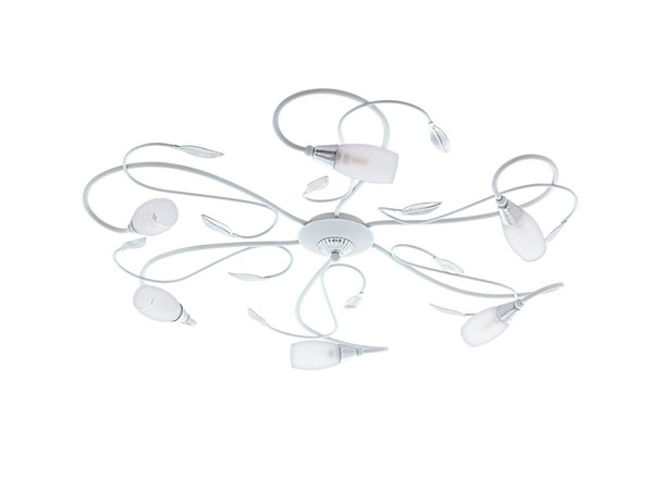 Deckenlampe Deckenleuchte Stahl In Weiss, Silber Glas Satiniert In Weiss G9-image