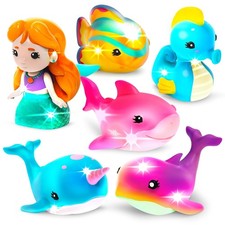 Water Activated Light Up Bath Toys for Kids with LED Lights 6 Pack Set
