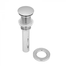 Anti-Clogging Pop-up Drain and Mounting Ring For Glass Sink Chrome Brass