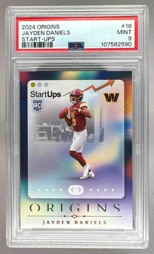 107582590 Jayden Daniels 2024 Panini Origins #18 Start-Ups Rookie RC PSA 9
