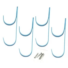  Blue Aluminum Pole Hanger - 4 Pack, Hang Telescopic Poles, Rakes, Cleaning 