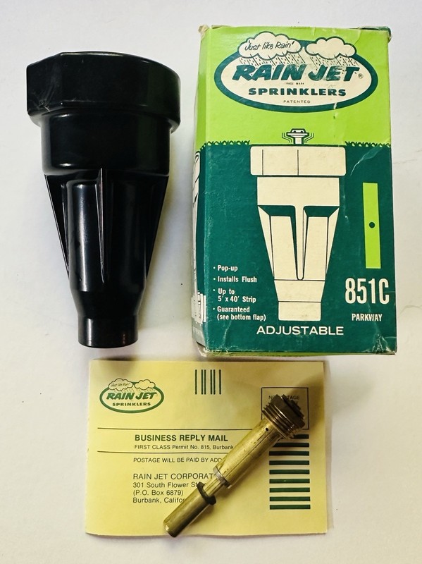 Rain Jet Adjustable Brass Sprinkler 851c Parkway 5' × 25' Strip. NOS/ Vintage.