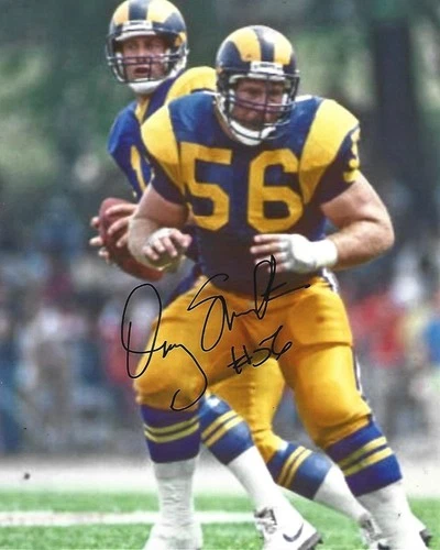 LOS ANGELES RAMS LEGEND DOUG SMITH SIGNED 8X10 6X PRO BOWL BOWLING GREEN