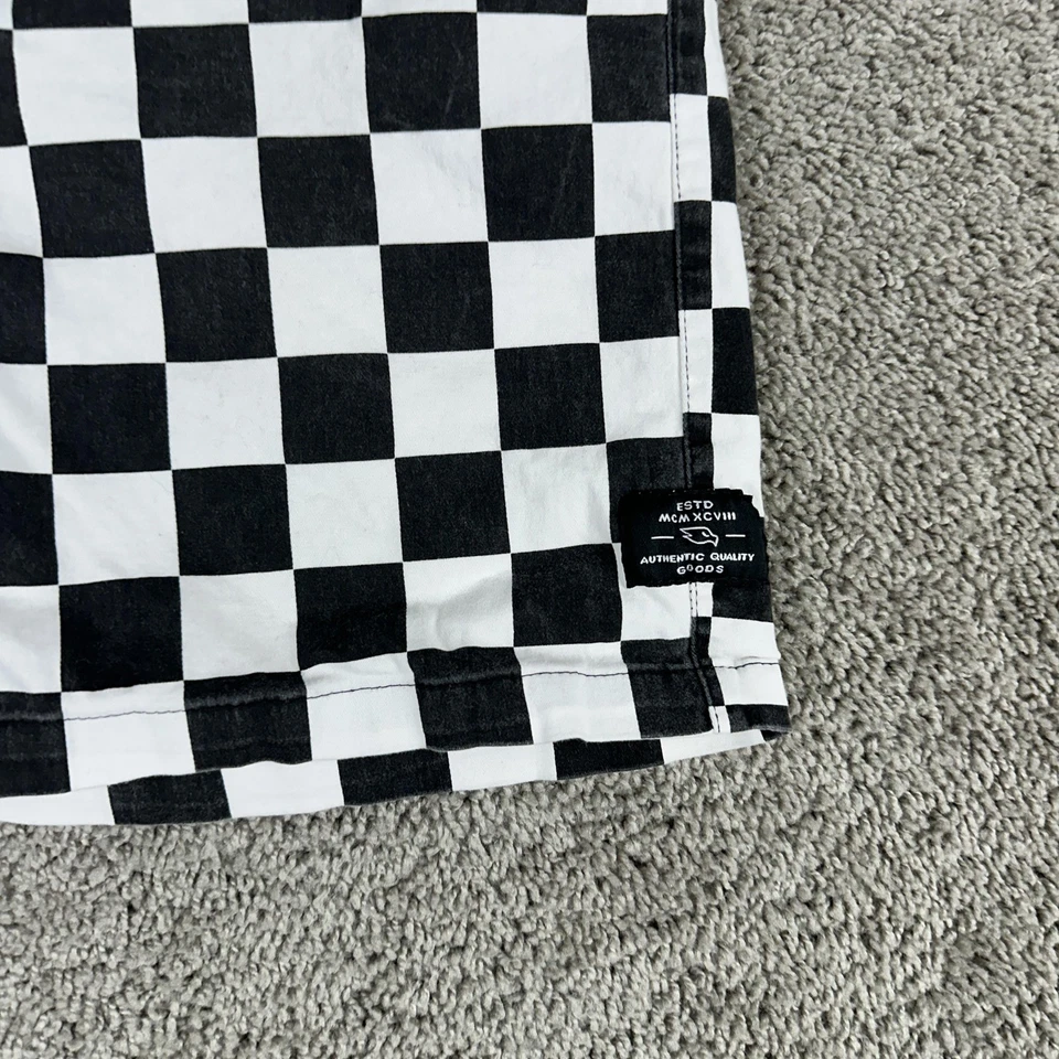 Pantalones Cortos Tony Hawk Para Hombre XL Negro Cuadros Cintura Elástica Cordón HMS0697 Foto 3 de 4