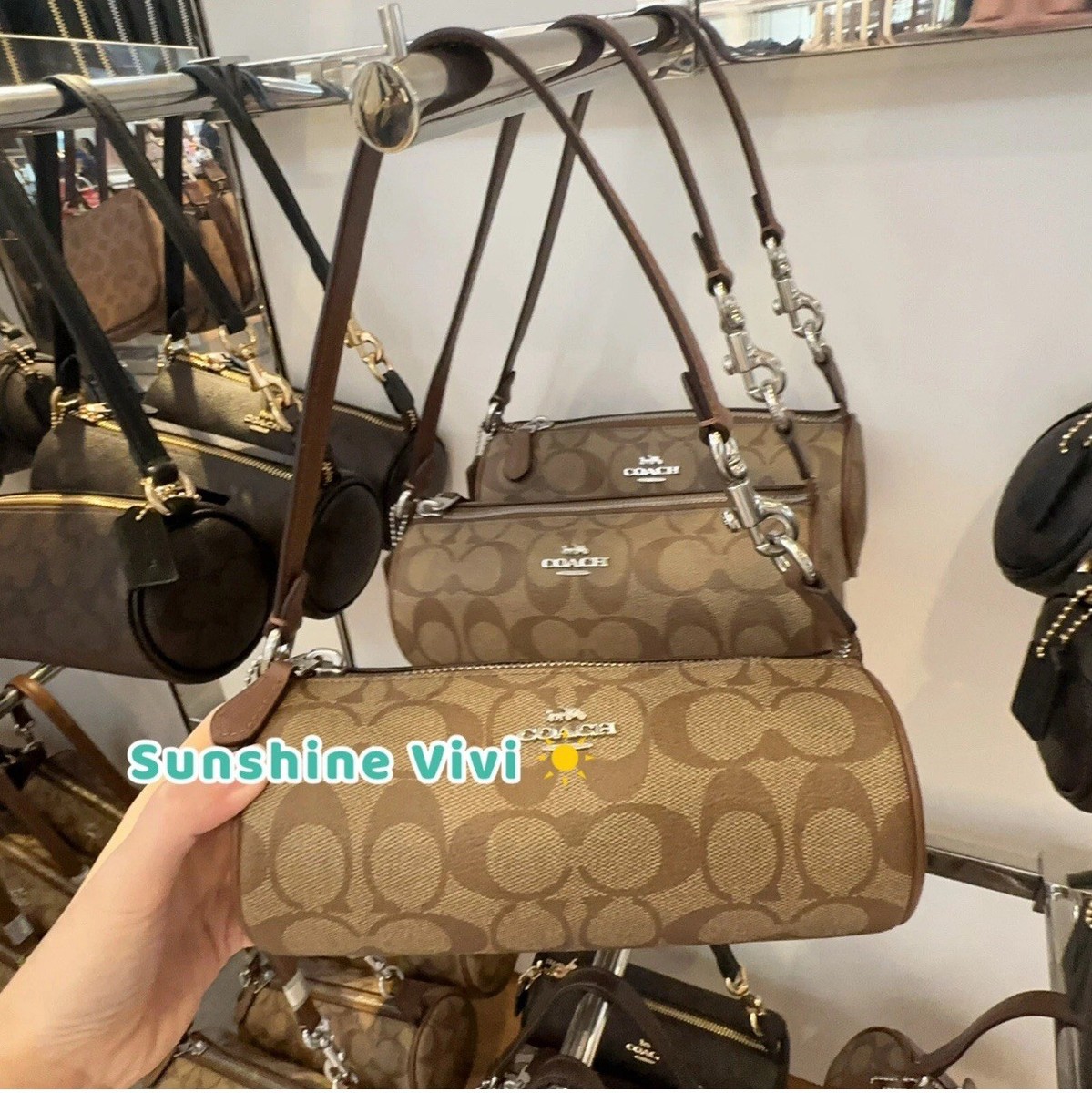 NWT Coach CP475 Nolita Barrel Bag In Signature Canvas In  display picture 2