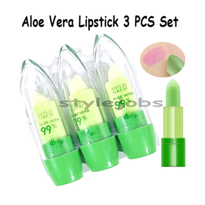 Aloe Vera Color Changing Lip Balm Magic Lipstick 3 PCS Set