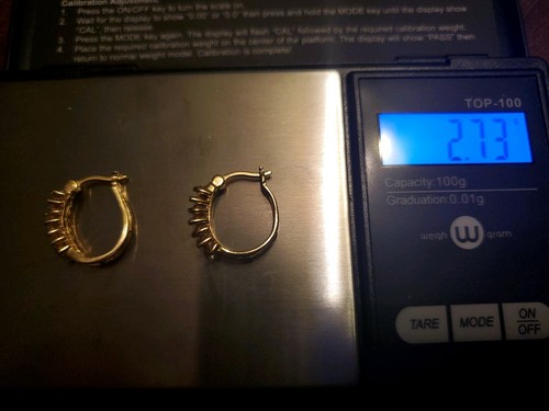 Vintage Sterling Silver Gold Tone Earrings 925 - Bild 4 von 6