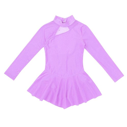 Freebily Ice Skating Dress Girls Ballet Dance Leotard Dress Mock Neck AU - Picture 40 of 52