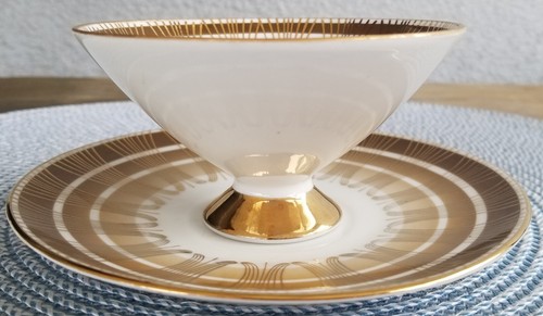 VTG. MCM GOLD TRIM PORCELAIN SCHUMANN ARZBERG COFFEE CUP AND SAUCER 1960's - Picture 8 of 8