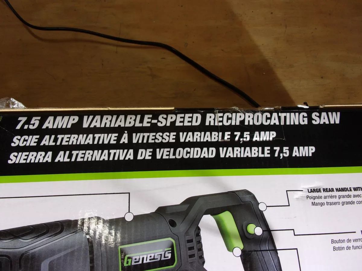 NEW GENESIS 7.5AMP VARIABLE SPEED RECIPROCATING SAW GRS750