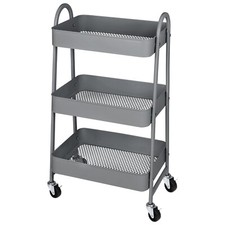 Mobile Trolley 3 Tier Small Rolling Cart Storage Organizer Kitchen Bathroom Dorm