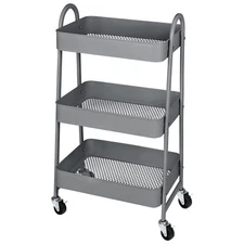 Mobile Trolley 3 Tier Small Rolling Cart Storage Organizer Kitchen Bathroom Dorm