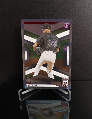 #'d/199   EURY PEREZ RC SP 2023 Panini Chronicles Elite Red Blue Foil #17