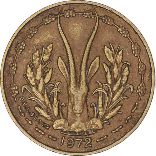 [#1332128] Moneta, Kraje Afryki Zachodniej, 5 Francs, 1972 - Zdjęcie 1 z 2