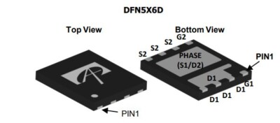 AON6998 Alpha&Omega 2x N-Channel Mosfet 30V 31A/54A 8/13W DFN5x6 [10 pcs] #BP