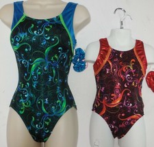 Gymnastic Tank Leotard Foil Red or Turquoise Child Adult over 60 available NWT