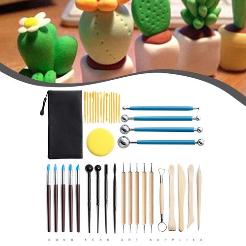 Kit d'outils de sculpture en argile de cire c��ramique premium ensemble 38 pi��c - Picture 4 of 12