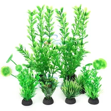 AQUANEAT Fish Tank Plants, 10pcs Fish Decorations, Aquarium Plastic Plants