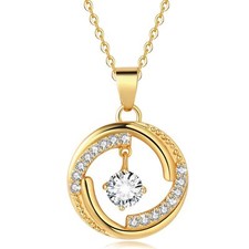 Dainty Gold Necklace for Women, 18K Real Gold Plated Necklace, White Gold Cro...