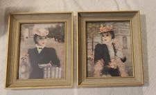 Set Of 2 Vintage 1950s Huldah Prints Under Glass 9 1/4 X 8 Beautiful!