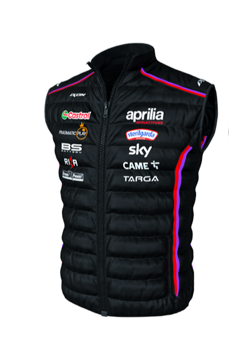 Official Aprilia Racing Team 2025 Ixon Black Neon Padded Gilet