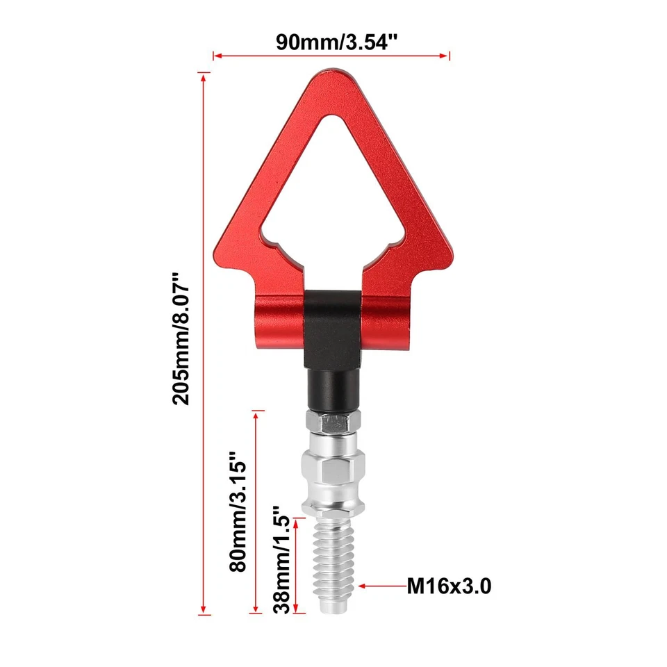 Track Racing Car Screw On Tow Hook Triangle Ring for BMW 3 5 7 Series Z3 Z4 Red - Image 3 of 4