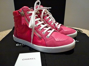 chanel high top sneakers pink