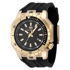 Technomarine Men's Watch Manta Sea Quartz Black Dial Yellow Gold Case TM-224011