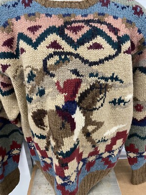 Rare Vintage Polo Ralph Lauren Cowboy Handmade Wool Sweater Rare Vintage Polo Ralph Lauren Cowboy Handmade Wool Sweater