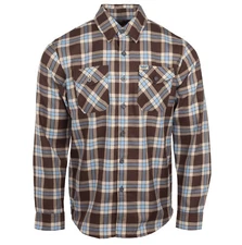 Dixxon SE Bikes Retro Racing Brown Blue Plaid Flannel Long Sleeve Shirt Mens LT