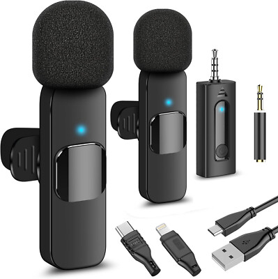 Wireless Lavalier Mikrofon Bluetooth Mini Ansteckmikrofon Handy-Live-Stream --DE