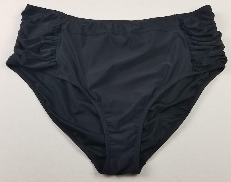 Ava Viv Swim Bikini Bottom Women's 24W 26W Plus Black Ruching