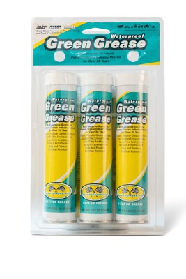 9-3 OZ. Green Grease Synthetic Waterproof Hi Temp Multi Purpose LASTS  8X LONGER