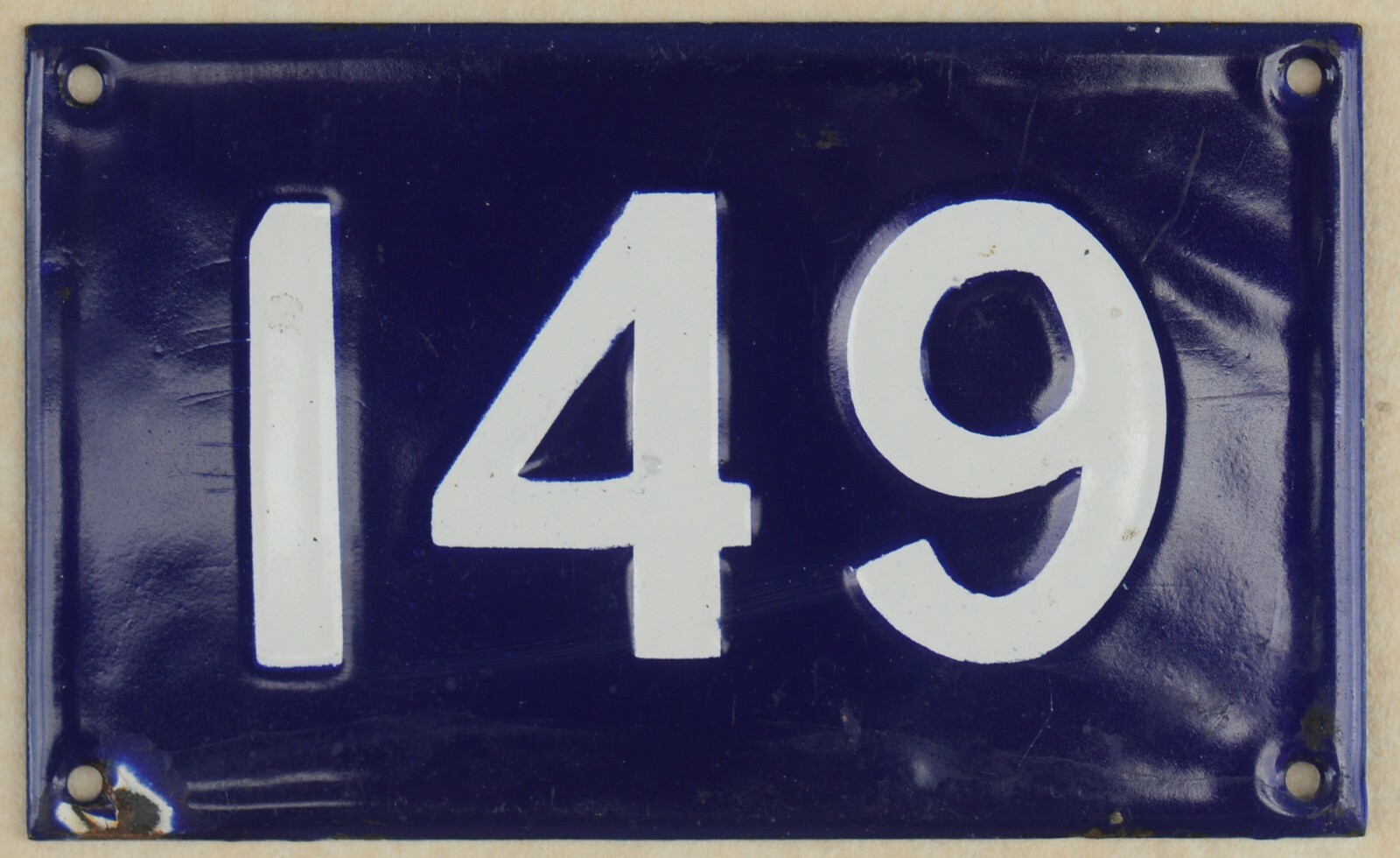 Old Australian used house number 149 door gate enamel metal sign French ...