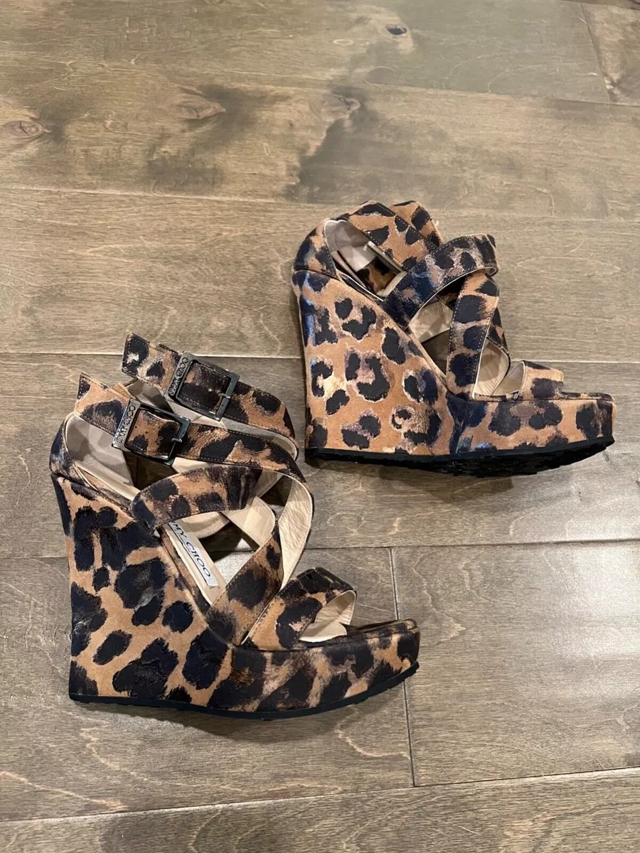 Jimmy Choo Leopard Print Platform Sandals Size 35EU 5US eBay